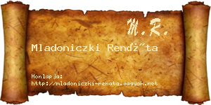 Mladoniczki Renáta névjegykártya