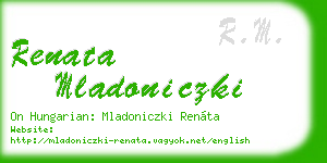 renata mladoniczki business card